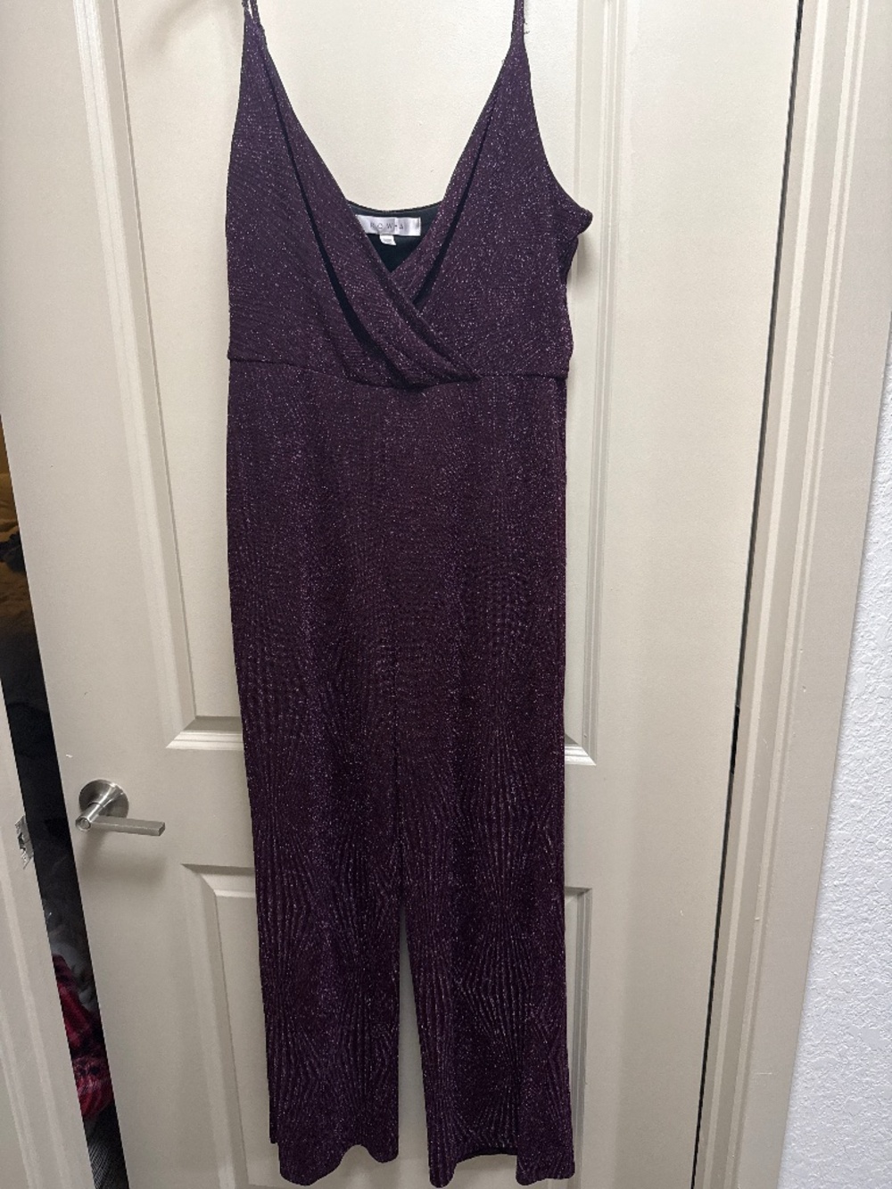 Purple sparkle jumpsuit stretch
